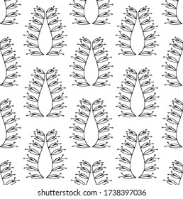 Nahtloses Muster ohne Blumen. Auf weißem Hintergrund isoliert. Vector Stock Illustration.