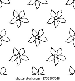 Patrón floral sin fisuras. Aislado sobre fondo blanco. Ilustración de material vectorial.