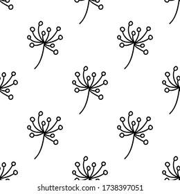 Floral seamless pattern. Isolated on white background. Vector stock illustration.