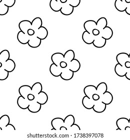 Floral seamless pattern. Isolated on white background. Vector stock illustration.