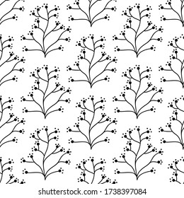 Floral seamless pattern. Isolated on white background. Vector stock illustration.