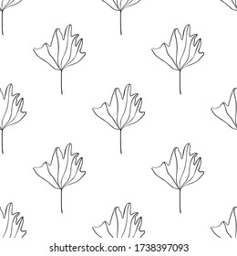 Floral seamless pattern. Isolated on white background. Vector stock illustration.