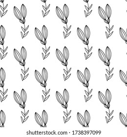Floral seamless pattern. Isolated on white background. Vector stock illustration.