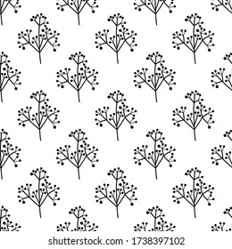 Patrón floral sin fisuras. Aislado sobre fondo blanco. Ilustración de material vectorial.