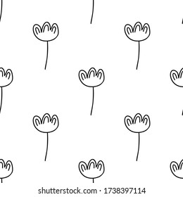 Patrón floral sin fisuras. Aislado sobre fondo blanco. Ilustración de material vectorial.