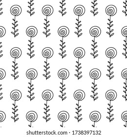 Patrón floral sin fisuras. Aislado sobre fondo blanco. Ilustración de material vectorial.