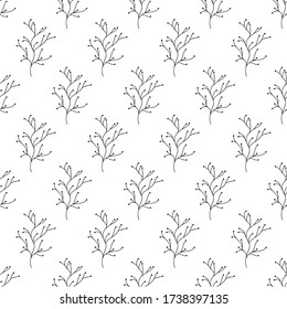 Patrón floral sin fisuras. Aislado sobre fondo blanco. Ilustración de material vectorial.