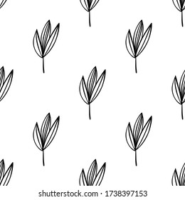 Nahtloses Muster ohne Blumen. Auf weißem Hintergrund isoliert. Vector Stock Illustration.