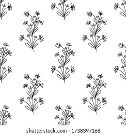 Floral seamless pattern. Isolated on white background. Vector stock illustration.