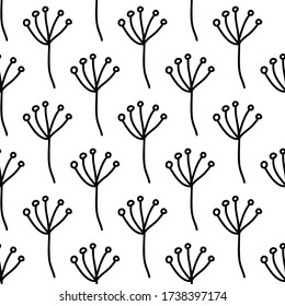 Floral seamless pattern. Isolated on white background. Vector stock illustration.