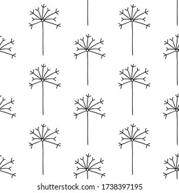 Floral seamless pattern. Isolated on white background. Vector stock illustration.