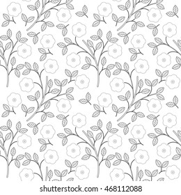 Floral seamless pattern isolated on white background can be used for wallpapers, surface textures, textile, linen, kids cloth and more designs. 