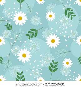 Patrón floral sin fisuras, patrón de impresión jacobea sin fisuras, Clipart de Vector de flores azul marino. Patrón sin fisuras con flores exóticas estilizadas, plantas trepadoras. Fondo de pantalla floral de la moda, fondo. Asiático