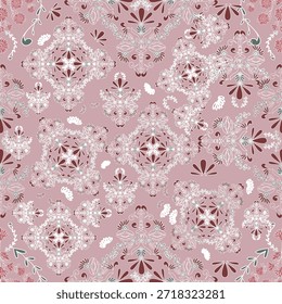 Patrón floral sin fisuras, patrón de impresión jacobea sin fisuras, Clipart de Vector de flores étnicas sin fisuras, flores exóticas estilizadas, plantas trepadoras. Fondo de pantalla floral de la moda, fondo. Asiático	