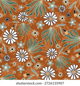 Floral seamless pattern ,Jacobean Print Pattern Seamless ,Ethnic flowers Vector clipart. ethnic seamless pattern stylized exotic flowers, climbing plants. Fashion floral wallpaper, background. Asian	