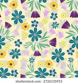 Padrão sem emenda floral, padrão de impressão jacobino Sem emenda, flores étnicas Clipart vetor. padrão sem emenda étnica estilizado flores exóticas, trepadeiras. Moda floral papel de parede, fundo. Asiático	