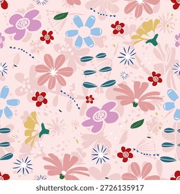 Patrón floral sin fisuras, patrón de impresión jacobea sin fisuras, Clipart de Vector de flores étnicas sin fisuras, flores exóticas estilizadas, plantas trepadoras. Fondo de pantalla floral de la moda, fondo. Asiático	