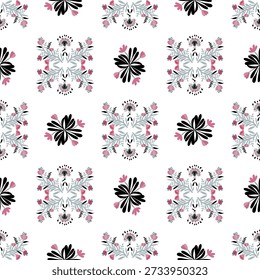 Floral seamless pattern ,Jacobean Print Pattern Seamless , navy flowers Vector clipart. Seamless pattern with stylized exotic flowers, climbing plants. Fashion floral wallpaper, background. Asian