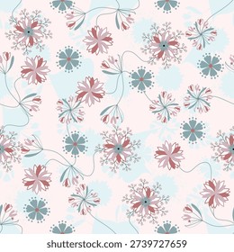 Floral seamless pattern ,Jacobean Print Pattern Seamless , navy flowers Vector clipart. Seamless pattern with stylized exotic flowers, climbing plants. Fashion floral wallpaper, background. Asian	