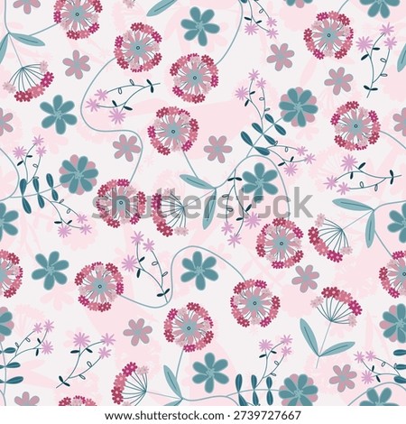 Floral seamless pattern ,Jacobean Print Pattern Seamless , navy flowers Vector clipart. Seamless pattern with stylized exotic flowers, climbing plants. Fashion floral wallpaper, background. Asian	