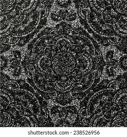 Floral seamless pattern in jeans texture