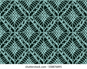 Floral seamless pattern, knitted or woven macrame in boho style, oriental pattern, bohemian style, knitting, crochet pattern.