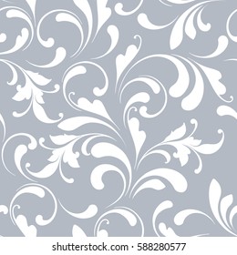 Floral seamless pattern. Lace flowery background for fabric, wrapping and paper. Decorative print.