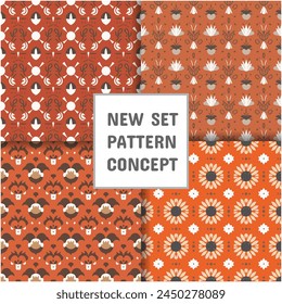 Floral seamless pattern, seamless leaf set of patterns