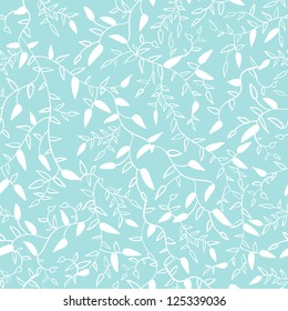 Floral seamless pattern with leaf. Vector illustration for your fashion design. Easy to use and change color. Seamless endless white and blue spring pattern.