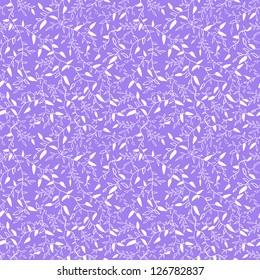 Floral seamless pattern with leaf. Vector illustration for your fashion design. Easy to use and change color. Seamless endless white and purple spring pattern.