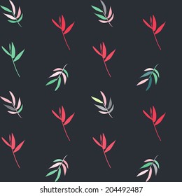 Floral seamless pattern with a leaf. Vector illustration
