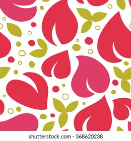 Floral Seamless pattern with leafs. Vector background. Valentine's Day greeting card.