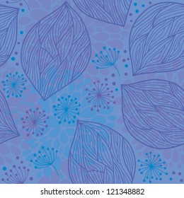 Floral seamless pattern with leaves