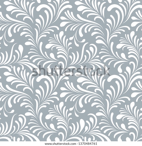 Floral Seamless Pattern Leaves Abstract Swirl Stock Vector (Royalty ...