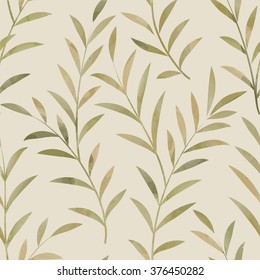 Floral seamless pattern. Leaves background. Nature ornamental texture with plant leaf.