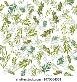 Floral seamless pattern with leaves. Seamless pattern can be used for wallpaper, pattern fills, web page background, surface textures