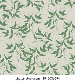 Patrón floral sin fisuras. Hojas dibujadas a mano. dibujo para envolver papel, textiles y papel pintado. Ilustración del vector
