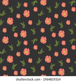 Patrón floral sin fisuras con hojas de estilo dibujado a mano. ilustración vectorial para diseño romántico