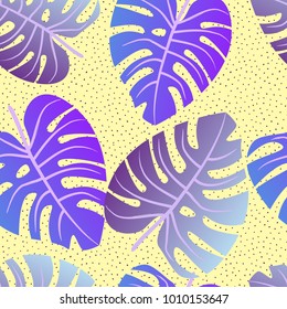 Floral seamless pattern with leaves. tropical background
