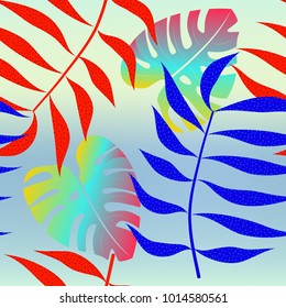 Floral seamless pattern with leaves. tropical background
