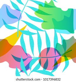 Floral seamless pattern with leaves. tropical background