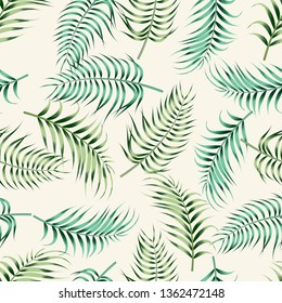 Floral seamless pattern with leaves. tropical background
