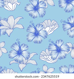 Floral seamless pattern with leaves. tropical background