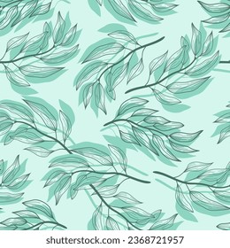 Floral seamless pattern with leaves. tropical background