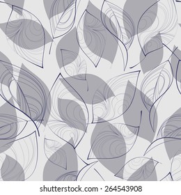 Floral seamless pattern with leaves. Vector illustration