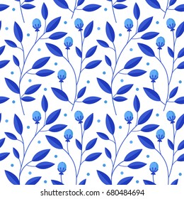 Floral seamless pattern with Leaves for wallpaper, website background, textile printing. vector winter illustration on light background. 