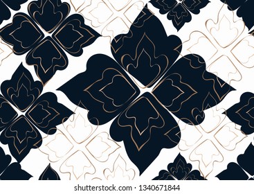 Floral seamless pattern leaves white background. Abstract vector wallpaper