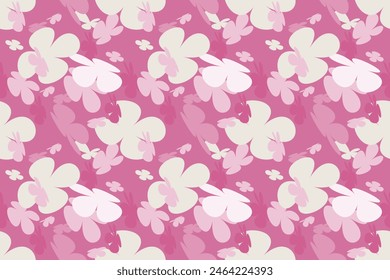 Floral Seamless Pattern, Liberty Ditsy Print With Gently Tiny Flowers. Cute Botanical Design, Pretty Ornament: Hand Drawn Plants, Simple Small Flowers, Tiny on a Light  Background. Vector.