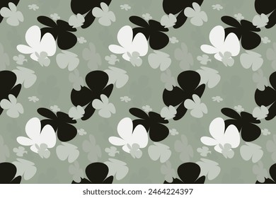 Floral Seamless Pattern, Liberty Ditsy Print With Gently Tiny Flowers. Cute Botanical Design, Pretty Ornament: Hand Drawn Plants, Simple Small Flowers, Tiny on a Light  Background. Vector.