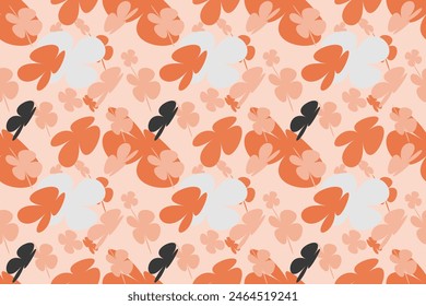 Floral Seamless Pattern, Liberty Ditsy Print With Gently Tiny Flowers. Cute Botanical Design, Pretty Ornament: Hand Drawn Plants, Simple Small Flowers, Tiny on a Light  Background. Vector.